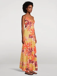 Linen Printed Long Dress
