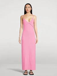 Contrast Knit Long Dress