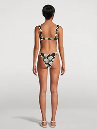 Ruched Side Curve Brief Swim Bottoms