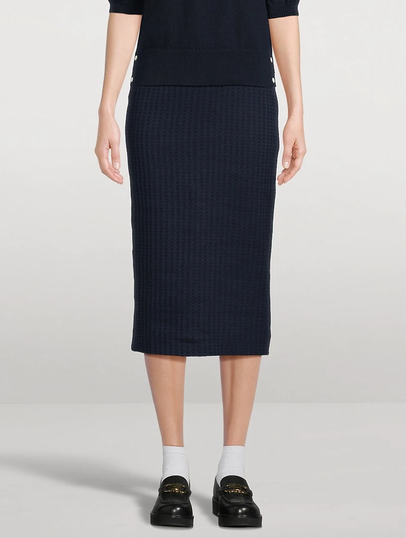 Tonal Check Jacquard Pencil Skirt