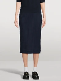 Tonal Check Jacquard Pencil Skirt