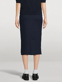 Tonal Check Jacquard Pencil Skirt