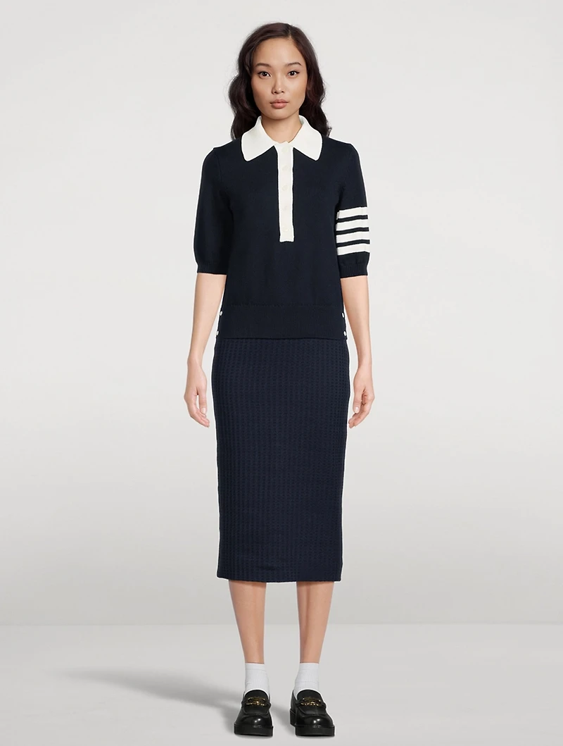 Tonal Check Jacquard Pencil Skirt