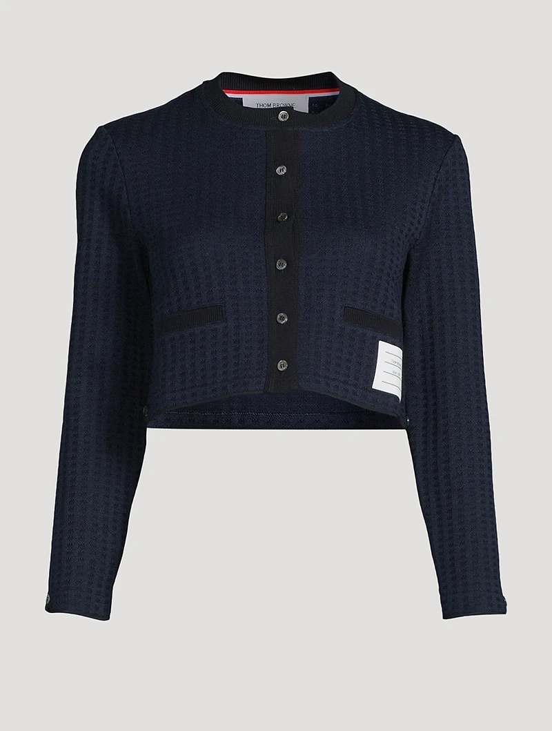 Tonal Check Jacquard Cardigan