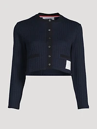 Tonal Check Jacquard Cardigan