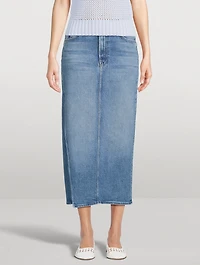 The Split Second Denim Midi Skirt