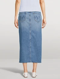 The Split Second Denim Midi Skirt