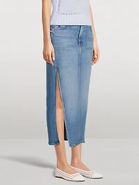 The Split Second Denim Midi Skirt