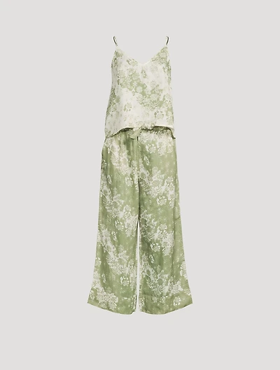 Linen Cami And Wide Leg Set Flowers of Time Print