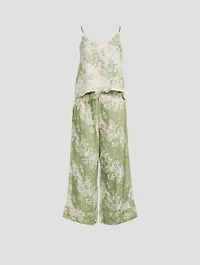 Linen Cami And Wide Leg Set Flowers of Time Print