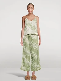 Linen Cami And Wide Leg Set Flowers of Time Print