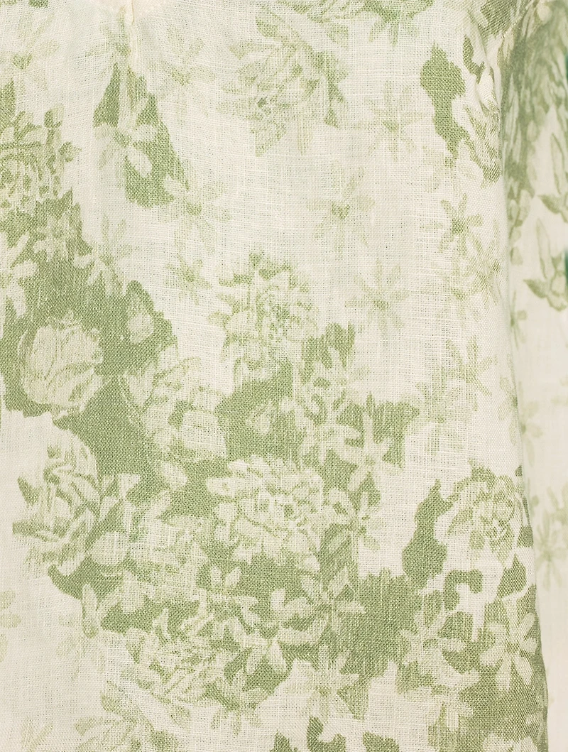 Linen Cami And Wide Leg Set Flowers of Time Print
