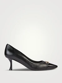 Bria Leather Cap-Toe Pumps