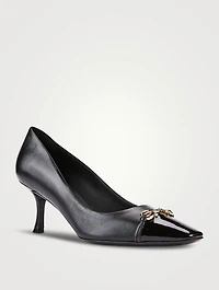 Bria Leather Cap-Toe Pumps