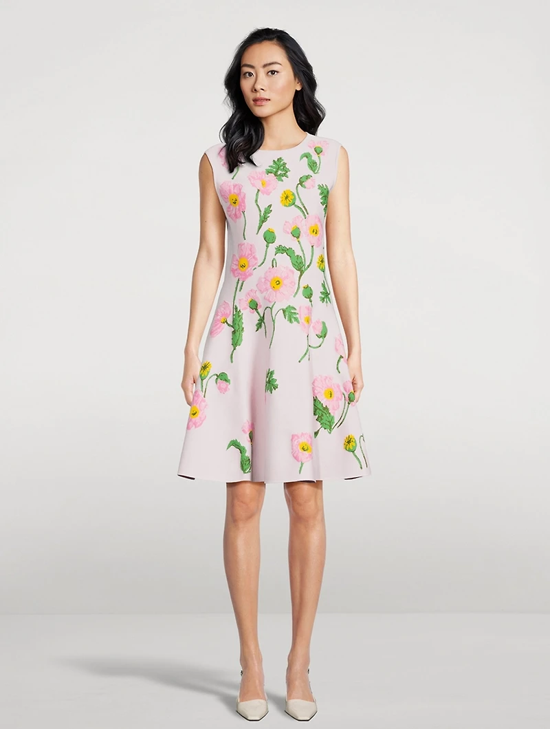 Painted Poppies Jacquard Dress