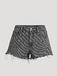 Bite Denim Shorts Logo Print