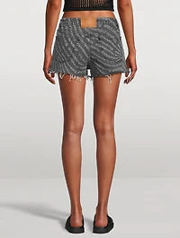 Bite Denim Shorts Logo Print