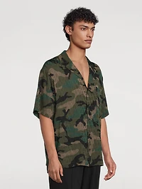 Toile Iconographe Camouflage Silk Bowling Shirt