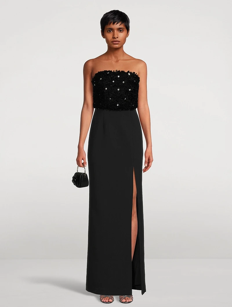 Elaine Floral Appliqué Gown