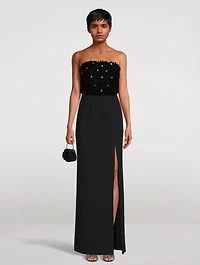 Elaine Floral Appliqué Gown