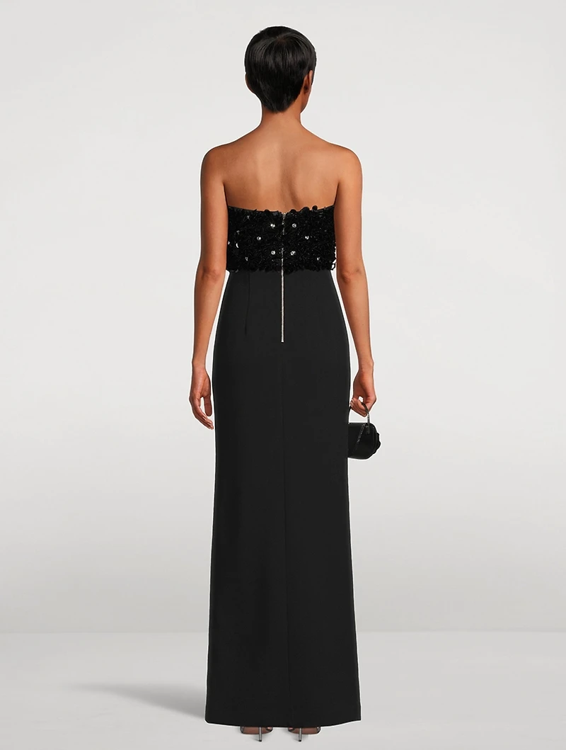 Elaine Floral Appliqué Gown