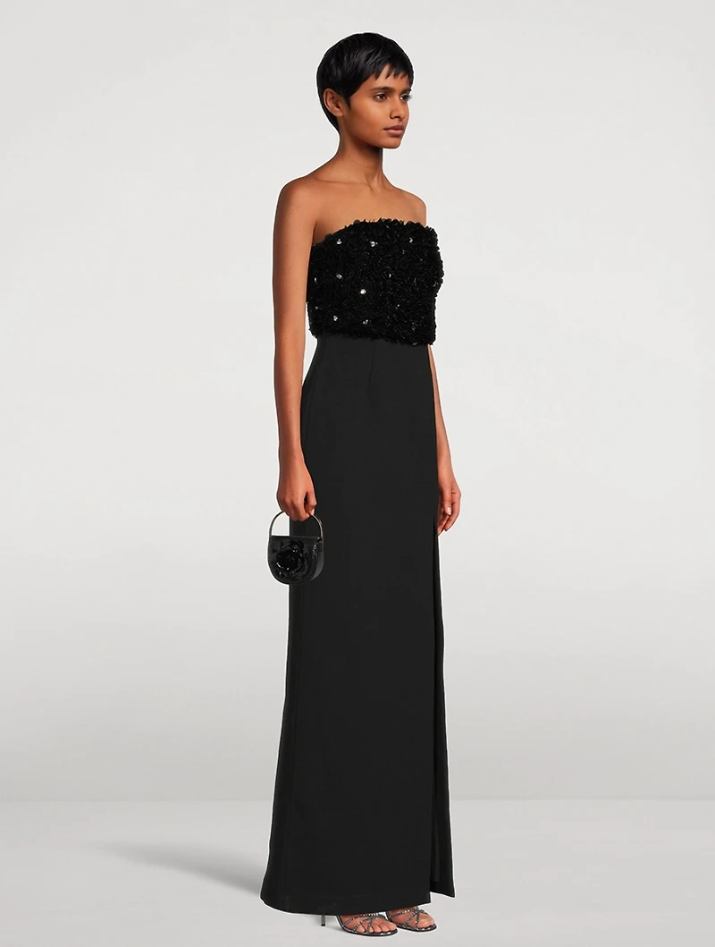 Elaine Floral Appliqué Gown