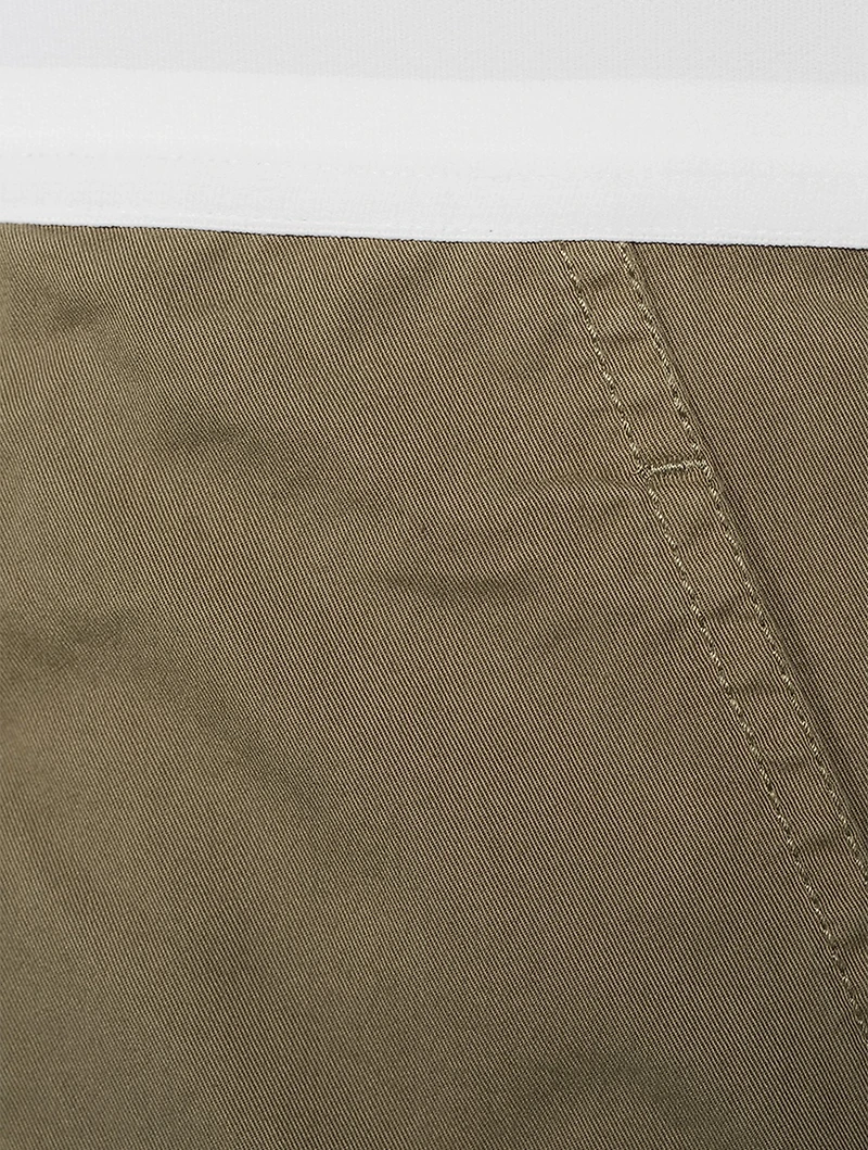Cotton Twill Mid-Rise Cargo Pants