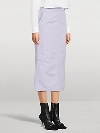 Cotton Gabardine Midi Skirt