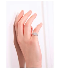 Baby Chevaliere 9K White Gold Heart Ring With Diamonds