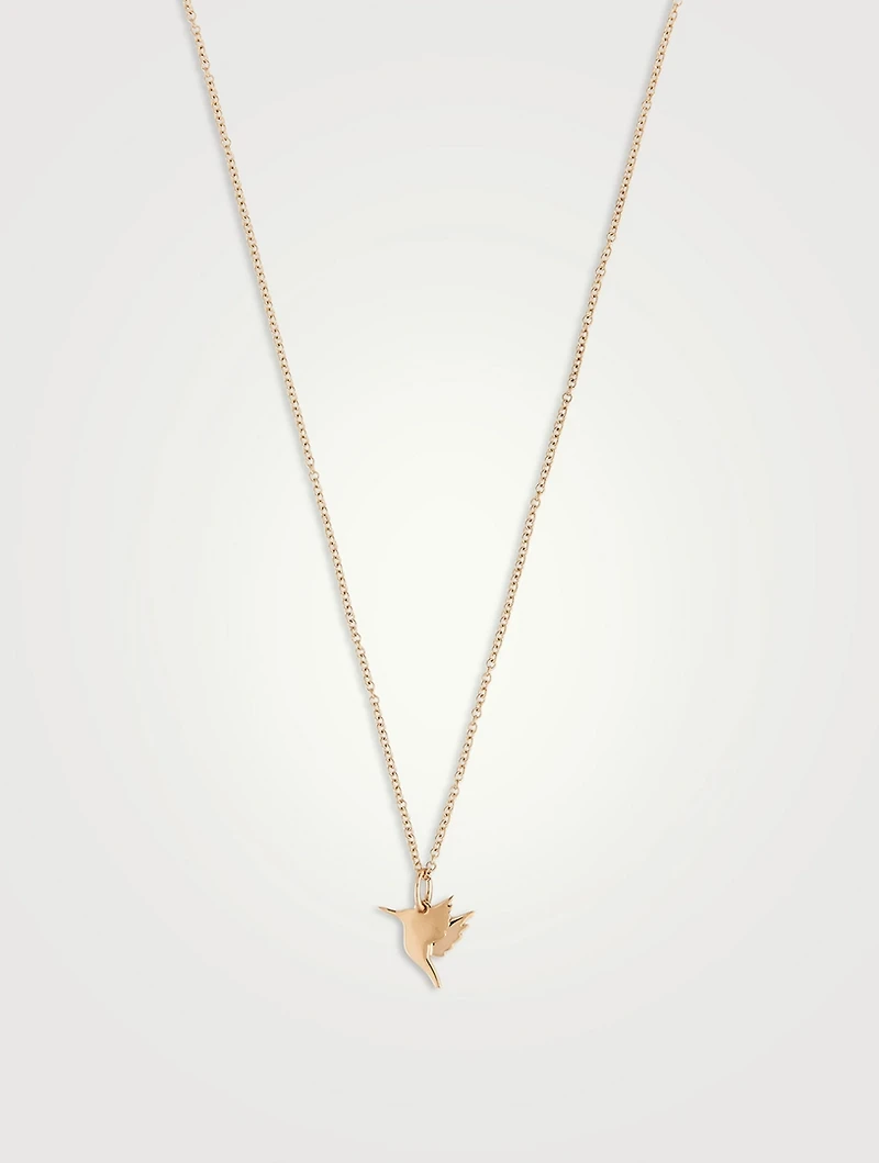 14K Gold Hummingbird Necklace