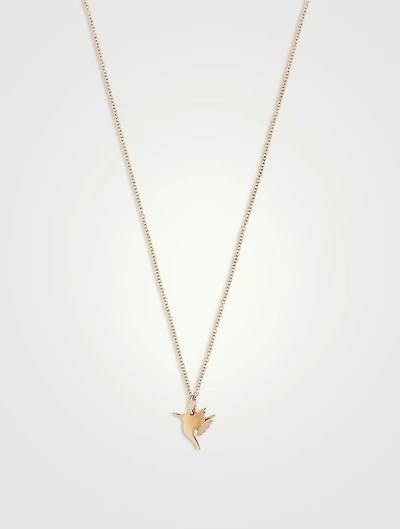 14K Gold Hummingbird Necklace