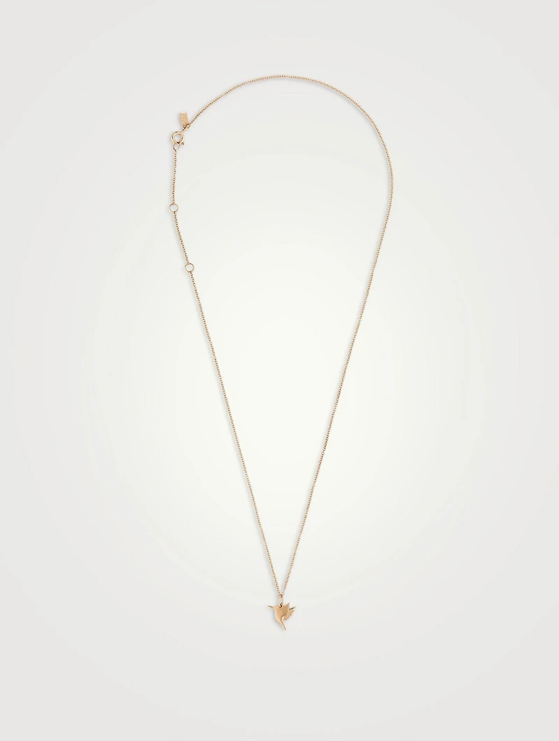 14K Gold Hummingbird Necklace