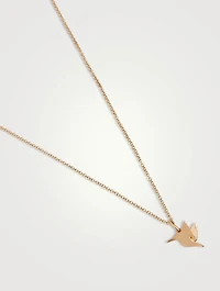 14K Gold Hummingbird Necklace