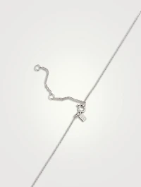 14K White Gold Five-Diamond Baby Butterfly Necklace