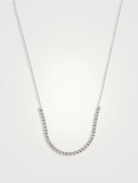 14K White Gold Diamond Double Row Segment Necklace