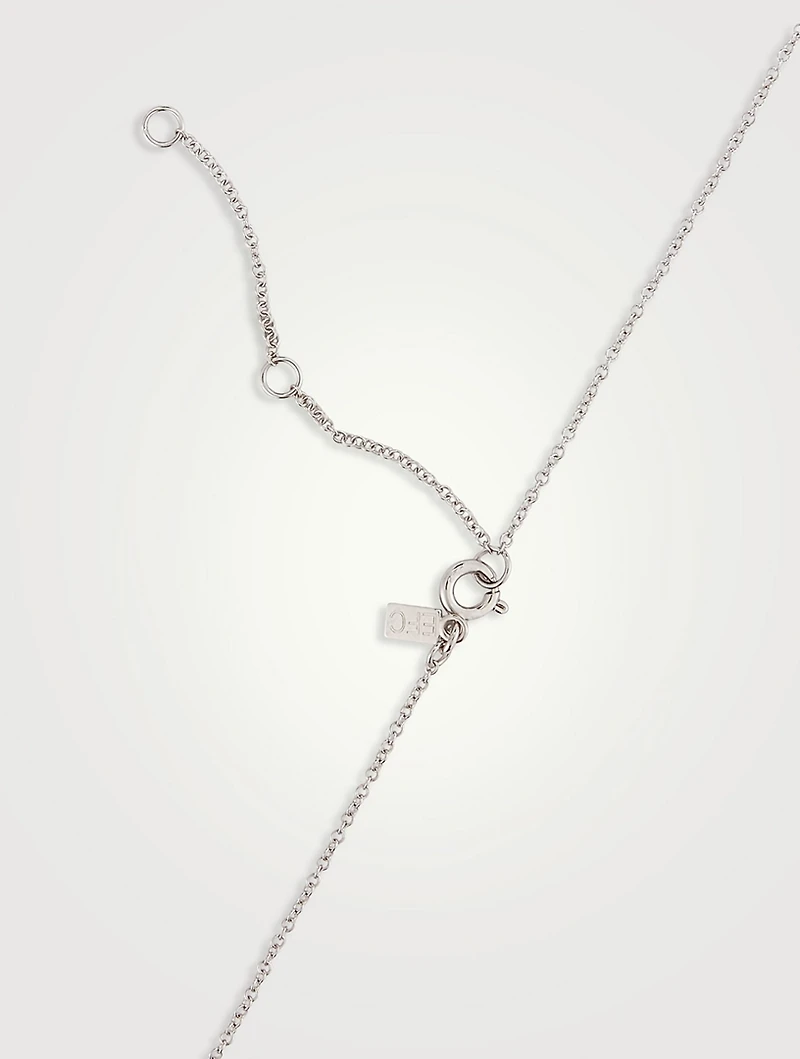 14K White Gold Diamond Double Row Segment Necklace