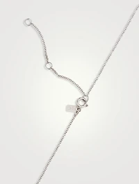 14K White Gold Diamond Double Row Segment Necklace