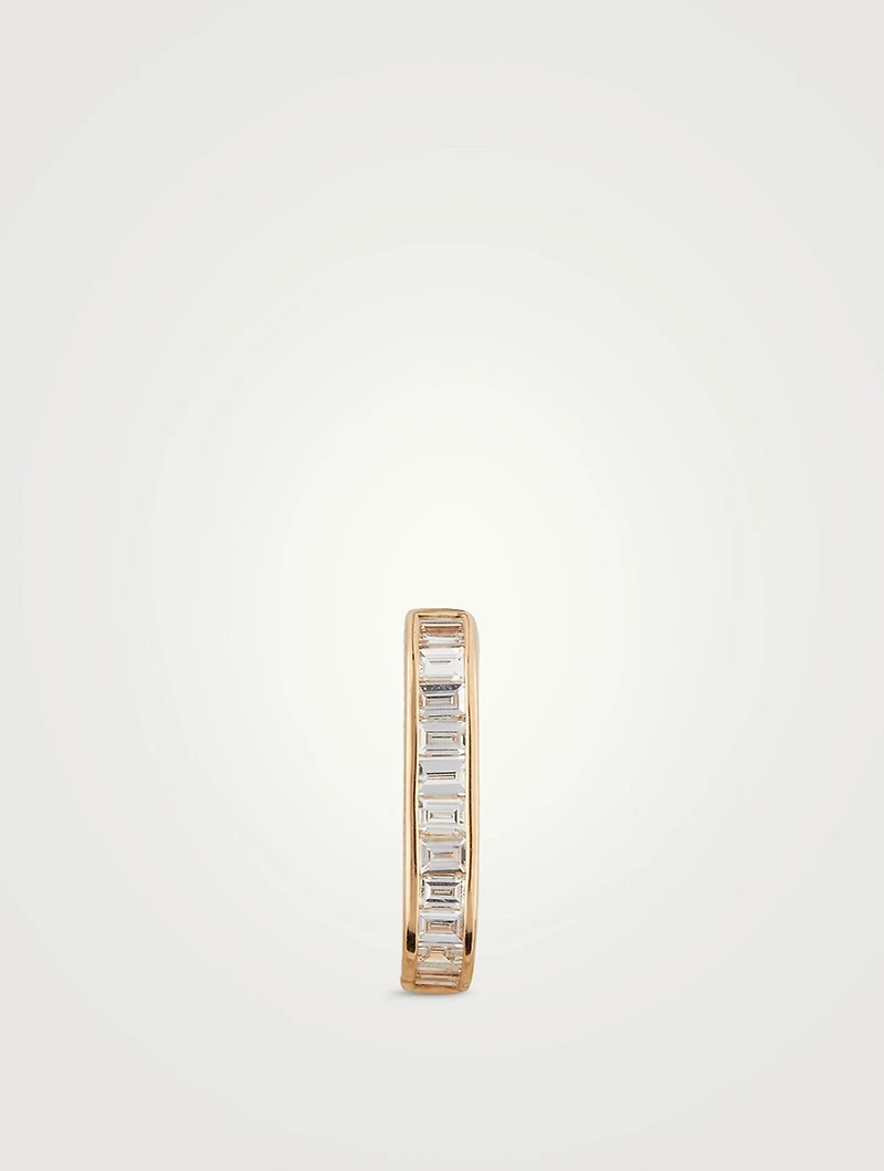 Jumbo Lola 14K Gold Diamond Baguette Hoop Earrings