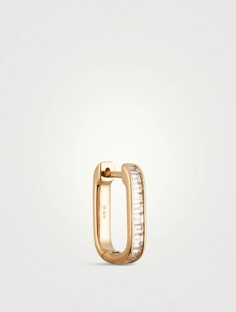 Jumbo Lola 14K Gold Diamond Baguette Hoop Earrings