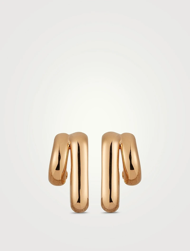 Jumbo 14K Gold Double Huggie Earrings