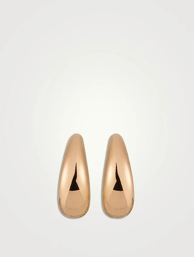 Jumbo 14K Gold Dome Hoop Earrings