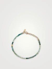 14K Gold Ombré Tourmaline Birthstone Beaded Bracelet