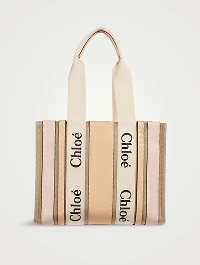 Medium Woody Linen Tote Bag