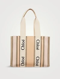 Medium Woody Linen Tote Bag