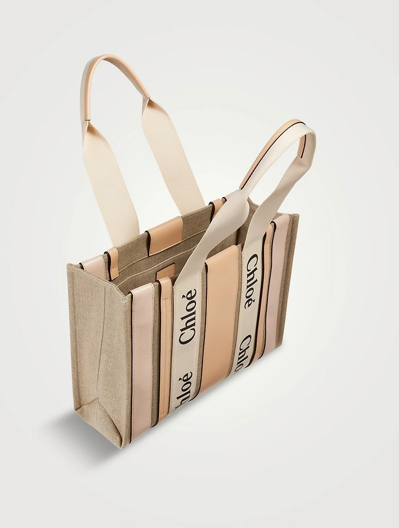 Medium Woody Linen Tote Bag