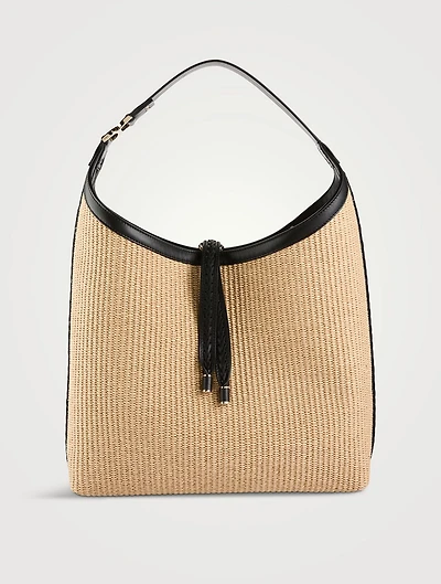 Marcie Raffia Shoulder Bag