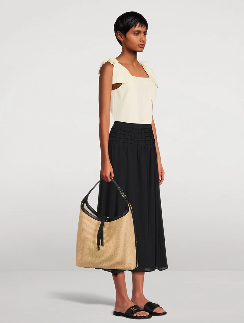 Marcie Raffia Shoulder Bag