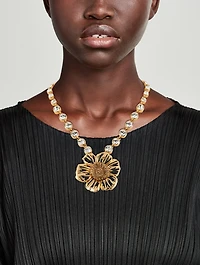 Large Poppy Pendant Necklace