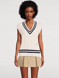 Sporty & Rich x Prince Cable-Knit Sweater Vest