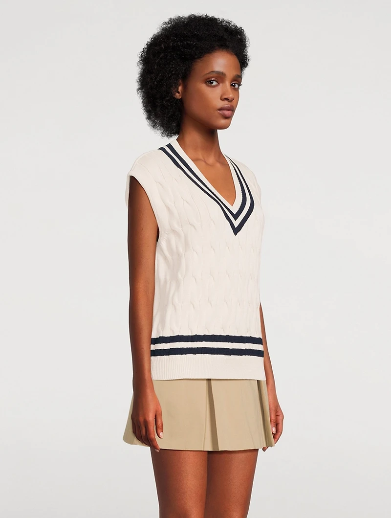 Sporty & Rich x Prince Cable-Knit Sweater Vest
